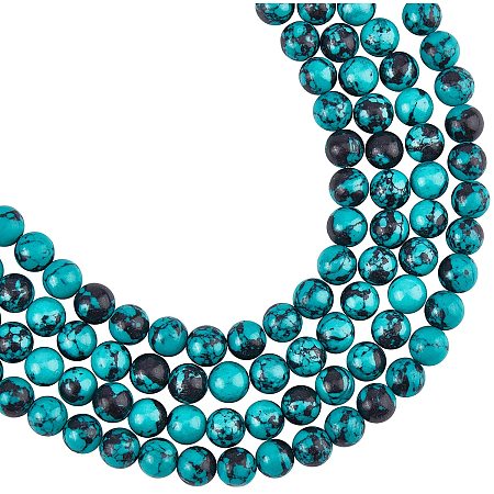 Arricraft About 100 Pcs Stone Beads 8mm, Synthetic Turquoise Round Beads, Gemstone Loose Beads for Bracelet Necklace Jewelry Making ( Hole: 1mm )