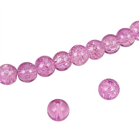 ARRICRAFT 1 Strand 31.4 Inches 6mm Round Crackle Glass Beads Strands Plum Beads, About 133pcs/strand