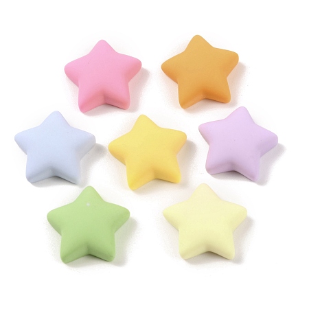 Honeyhandy Resin Cabochons, Star, Mixed Color, 18x19x7.5mm