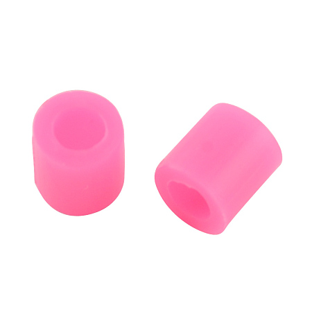 Honeyhandy PE DIY Melty Beads Fuse Beads Refills, Tube, Hot Pink, 8.5~9x9~9.5mm