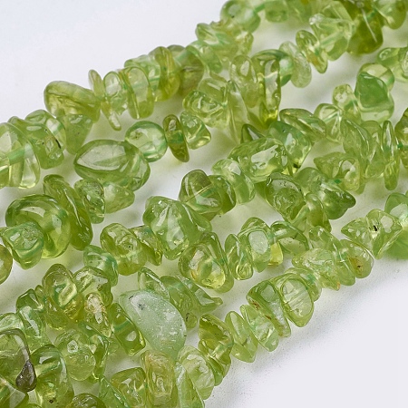 Honeyhandy Natural Peridot Beads Strands, Chip, Olive Drab, 3~7x2~4x2~4mm, Hole: 1mm