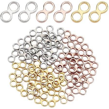 SUPERFINDINGS 72Pcs Brass Multi-Strand Links 3 Style Infinity Symbol Connectors Charms Metal Infinity Link Connector for Jewelry Making Valentines's Day Christmas Birthday Gift