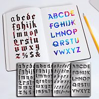 FINGERINSPIRE 4 Pcs Alphabet Theme Cutting Dies Stencil Metal Template Molds, Letters Steel Embossing Tool Die Cuts for Card Making Scrapbooking DIY Etched Dies Decoration Supplies