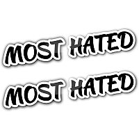 GLOBLELAND Most Hated Bumper Stickers, 20x4Inch, Funny Car Decals Stickers for Cars Pickup Trucks Van Cars Motorcycle Bumpers Computers Windows Luggage Cases Cabinets