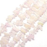 NBEADS 2 Strands 72pcs/Strand Nuggets Natural Kunzite Precious Gemstone Loose Chip Beads, Smooth Charm Beads for Jewelry Making, 1 Strand 16.3"