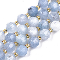 Honeyhandy Natural Dolomite Beads Strands, Faceted, Dyed, Round, Light Sky Blue, 8x8mm, Hole: 1.2mm, about 33pcs/strand, 15.16 inch~15.35 inch(38.5cm~39cm)