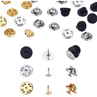Arricraft 120 Sets 3 Styles Tie Tacks Blank Pins with Clutch Back PVC Rubber Butterfly Clutch Tie Tacks Pin Backs Replacement for Lapel Pins Jewelry Making