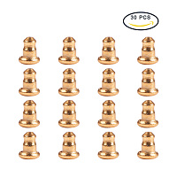 Pandahall Elite 30PCS Golden Earrings Findings Bullet Earring Safety Backs 304 Stainless Steel Earnuts