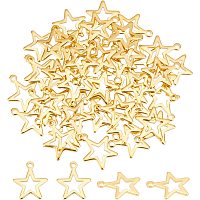 UNICRAFTALE About 50pcs Golden Hollow Star Pendants Stainless Steel Charms Hypoallergenic Dangle Charms for DIY Jewelry Making 15x13x1mm