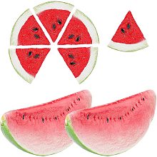 GORGECRAFT 8Pcs 2 Styles Artificial Watermelon Slices Plastic Simulation Fruit Model Red Watermelons Home Decor Lifelike Fake Realistic for Spring Summer Home Kitchen Cabinet Party Ornament