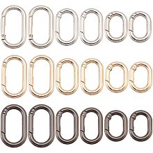 PandaHall Elite 18pcs Spring Gate Rings, 3 Colors Oval Snap Clip Hook 28 34 44mm Key Clasps Connector Rings Alloy Spring Gate Ring Key Rings for Bags Purses Keychain Jewelry DIY Craft Making