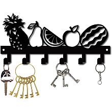 GORGECRAFT Fruit Key Holder Hooks Cast Iron Wall Hanger Organizer Coat Rack Mounted Multi-Purpose Decorative with 6 Hooks for Pet Leash Jewelry Keys Hat Backpack Umbrella