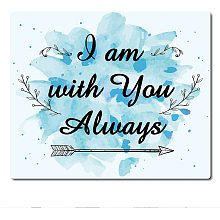 CREATCABIN Funny Mouse Pads Waterproof Mouse Mat Pad Desk Accessories Stitched Edges Premium-Textured Non-Slip Rubber I Am with You Always Rectangle for Laptop Computer Office Gaming 9.5 x 7.9inch