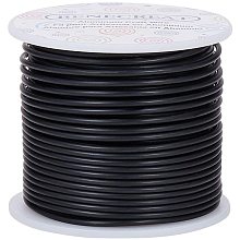 BENECREAT 12 Gauge Matte Jewelry Craft Wire 100 Feet Tarnish Resistant Aluminum Wire for Beading Sculpting Model Skeleton Making (Black, 2mm)