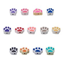 NBEADS 300PCS Handmade Polymer Clay Beads, Dog Paw Prints Loose Beads Spacer Beads for Bracelet Jewelry Making Findings