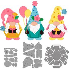 GLOBLELAND 3 Sets 3D Gnome Cutting Dies for Card Making Dwarf Hexagonal Box Carbon Steel Embossing Stencils Template for Decorative Embossing Paper Card DIY Scrapbooking Album Craft