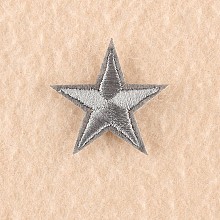 Honeyhandy Computerized Embroidery Cloth Iron on/Sew on Patches, Costume Accessories, Appliques, Star, Dark Gray, 3x3cm