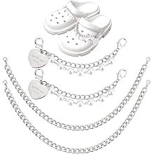 FINGERINSPIRE 4Pcs Shoe Chain Clasp Heart Pendant and Pearl Beaded Purse Chain (13 & 5 Inch) 2 Style Bag Shoe Charms Chain Decoration Accessories for Sandals Shoe Clog Sandals Bracelets Gifts