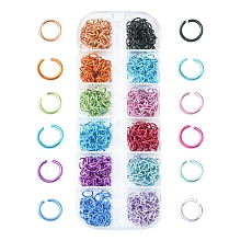 Honeyhandy 600Pcs 12 Colors Aluminum Wire Open Jump Ring Sets, Round Ring, Mixed Color, 20 Gauge, 6x0.8mm, Inner Diameter: 5mm, 50pcs/color