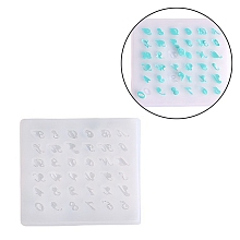 Honeyhandy Silicone Pendant Molds, Resin Casting Molds, For UV Resin, Epoxy Resin Jewelry Making, Number & Alphabet, White, 80x90x4mm