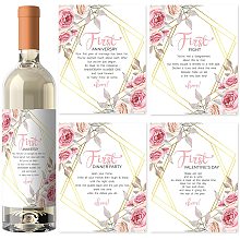 Arricraft 18 Sheet 9 Style Wedding Wine Bottle Label Stickers Wedding Gifts Floral Pattern Wedding Anniversary Wine Bottle Cover Set Party Wine Bottle Labels for Wedding Party Decor Supplies 4.9x3.9in