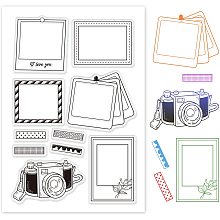 GLOBLELAND Photo Frame Clear Stamps Transparent Silicone Stamp Seal for Card Making Decoration and DIY Scrapbooking