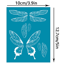 OLYCRAFT Silk Screen Printing Stencil, for Painting on Wood, DIY Decoration T-Shirt Fabric, Wing, 100x127mm