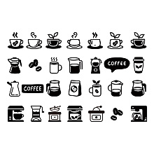 SUPERDANT Coffee Theme Decals Wall Stickers Decor Coffee Cup Coffee Machine Coffee Beans Wall Decor Stickers DIY SWall Art Cafe Wall Decals Sticker Decor for Coffee Bar Decor