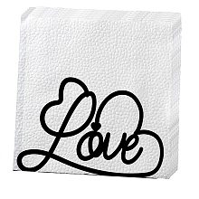 CREATCABIN Metal Napkin Holder Love Letter Serviette Holder Organizer Stand Modern Black Tabletop Paper Table Anti-Slip Bottom for Kitchen Countertops Dinning Home Kitchen 5.3x3.2inch