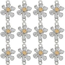 SUNNYCLUE 1 Box 50Pcs Daisy Flower Charms Bulk Enamel Connector Charms White Mini Cute Sunflower Floral Links Connectors Charm for Jewelry Making Charms Bracelet Earring Necklace Women DIY Crafts