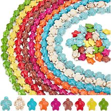 PandaHall Elite 270pcs 9 Styles Turtle Beads, Tortoise Spacer Beads Synthetic Turquoise Turtle Charms Sea Turtle Loose Spacer Beads Ocean Animal Beads for DIY Bracelet Necklace Jewelry Crafts Making