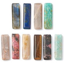 HOBBIESAY 10pcs Rectangle Cabochon Beads Natural Mixed Stone Cabochon Random Color Chakra Stones 26x8mm Crystals Gemstone Cabochons for Jewelry Making