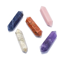 Natural Gemstone Home Display Decorations, Double Terminated Pointed/Bullet Shape, 54~55x13~16x12~14mm