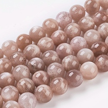 Honeyhandy Natural Sunstone Beads Strands, Round, Sandy Brown, 6mm, Hole: 1mm