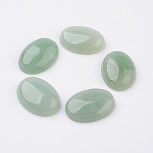 Honeyhandy Natural Green Aventurine Flat Back Cabochons, Oval, 35x25x8mm