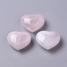 Honeyhandy Natural Rose Quartz Beads, No Hole/Undrilled, Heart, 23x29x14~15mm