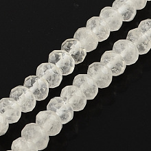 Honeyhandy Natural Quartz Crystal Beads Strands, Rock Crystal Beads, Faceted, Rondelle, Clear, 8x5mm, Hole: 1mm, about 80pcs/strand, 15.7 inch