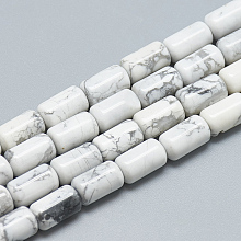 Honeyhandy Natural Howlite Bead Strands, Column, 10~11x6mm, Hole: 1mm, about 40pcs/strand, 15.7 inch