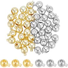 Arricraft 40 Pcs 2 Colors Brass Beads, Loose Spacer Beads Metal Irregular Shape Crimp Charms Accessories for Bracelet Necklace Jewelry Making, Platinum/Golden