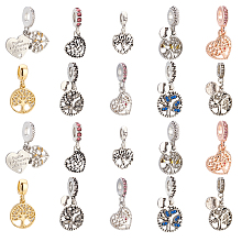 PandaHall Elite 20pcs 10 Style Alloy & Brass European Dangle Charms, with Rhinestone and Enamel, Large Hole Pendants, Cadmium Free & Lead Free, Mixed Shapes, Mixed Color, 2pcs/style