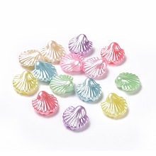 Imitation Pearl Acrylic Beads, Shell, Mixed Color, 13.5x13.5x6.5mm, Hole: 1.8mm, about 1086pcs/500g