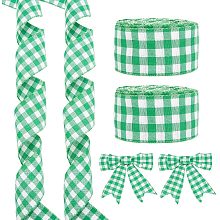 GLOBLELAND St Patrick's Day Ribbons 60mm 10 Yards Green White Wired Edge Burlap Ribbon Green Shamrock Hat Wrapping Ribbon for St Patrick's Day Party Wrapping Ribbon DIY Craft Decoration Wreaths Bow