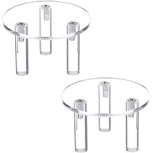 FINGERINSPIRE 2 Sets Clear Acrylic Jewelry Display Base Rings Holder Round Base Jewelry Organizer Decorative Display Pedestals Figure Models Jewelry Display Stands for Rings Earrings