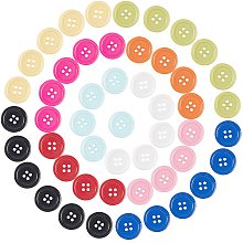 NBEADS 200 Pcs Assorted Mixed Color Resin Buttons 4 Holes Round Shape Buttons for Sewing DIY Crafts Manual Button Painting