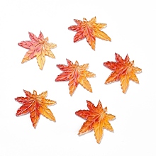 Honeyhandy Autumn Theme Acrylic Pendants, Maple Leaf, 22x22x1mm, Hole: 1.2mm