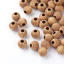 Honeyhandy Imitation Wood Acrylic European Beads, Large Hole Beads, Round, Peru, 10x9mm, Hole: 4mm, about 1120pcs/500g