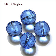 Honeyhandy Imitation Austrian Crystal Beads, Grade AAA, Faceted, Round, Cornflower Blue, 10mm, Hole: 0.9~1mm