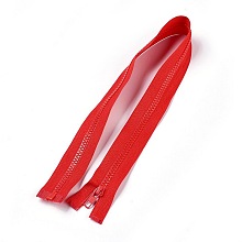 Honeyhandy Garment Accessories, Nylon and Resin Zipper, with Alloy Zipper Puller, Zip-fastener Components, Red, 57.5x3.3cm