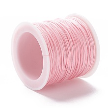 Honeyhandy Braided Nylon Thread, DIY Material for Jewelry Making, Pink, 0.8mm, 100yards/roll