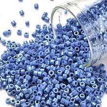 Honeyhandy Cylinder Seed Beads, Opaque Colours Luster, Uniform Size, Cornflower Blue, 2x1.5mm, Hole: 0.8mm, about 888pcs/10g